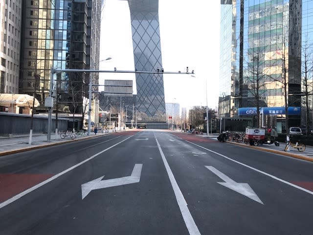 Empty streets in Beijing, China