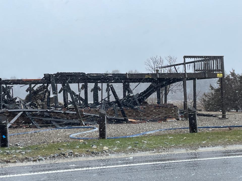 An overnight fire destroyed this home at 1585 Ocean Blvd. in Rye, as seen the next morning Thursday, April 4, 2024.