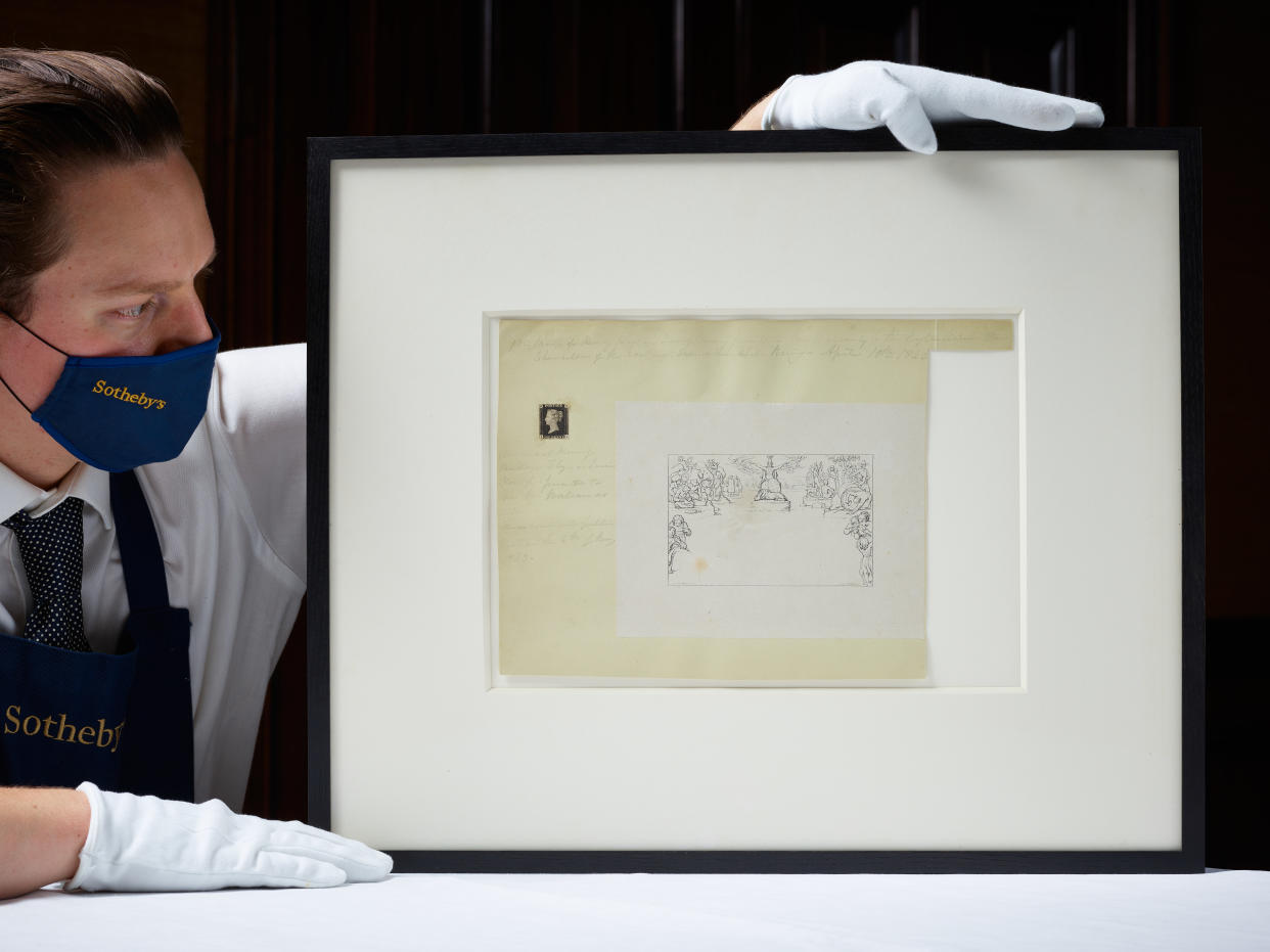 The stamp is part of the historic document (Sotheby’s)