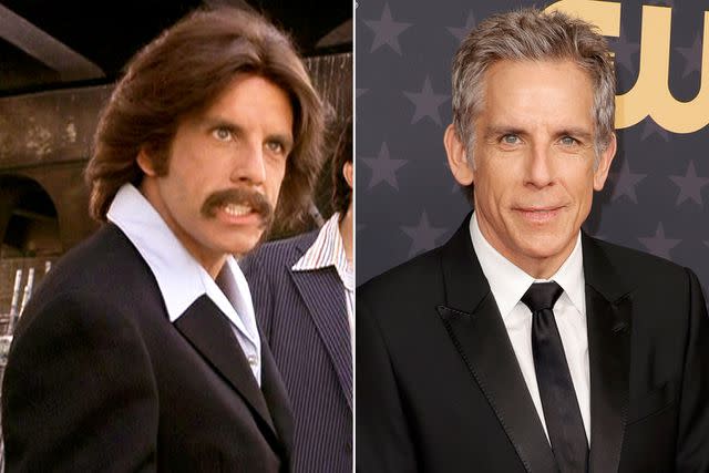 <p>CBS via Getty; Frazer Harrison/Getty </p> Ben Stiller in 2004's Anchorman and in 2023