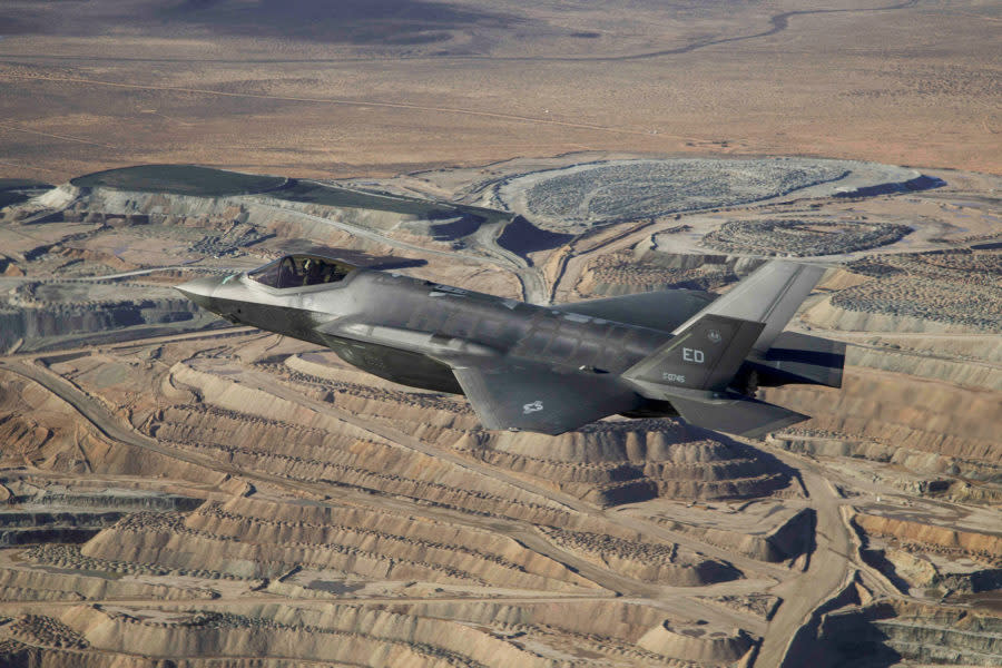 An F-35A, in flight above the Mojave Desert in California, January 6, 2023. A developmental test team from the 461st Flight Test Squadron conducted the first flight of an F-35 in the Technology Refresh 3 (TR-3) configuration at Edwards Air Force Base, California. The 50-minute flight, which took the jet to 35,000 feet at speeds just shy of the speed of sound above the desert, marked the start of an extensive flight test campaign. TR-3 provides the computational horsepower to support modernized Block 4 capabilities. The F-35 Joint Program Office is the Department of Defense's focal point for the 5th-generation strike aircraft for the Navy, Air Force, Marines, and our allies. The F-35 is the premier multi-mission, 5th-generation weapon system. Its ability to collect, analyze and share data is a force multiplier that enhances all assets in the battle space: with stealth technology, advanced sensors, weapons capacity, and range. The F-35 has been operational since July 2015 and is the most lethal, survivable, and interoperable fighter aircraft ever built.