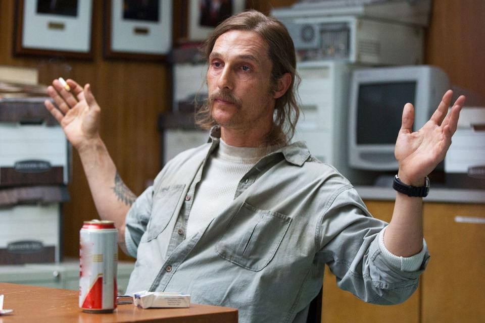 McConaughey in True Detective, which also starred Harrelson (HBO)