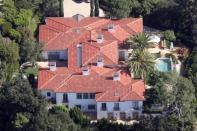 Aerial view of David Beckham and Victoria Beckham's home in Beverly Hills, California.