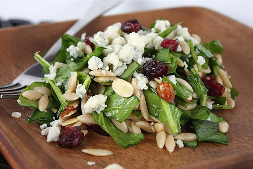 Spinach Almond Orzo Salad with Cranberries