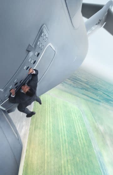Tom Cruise during the plane stunt in M:I5. Photo: Paramount Pictures
