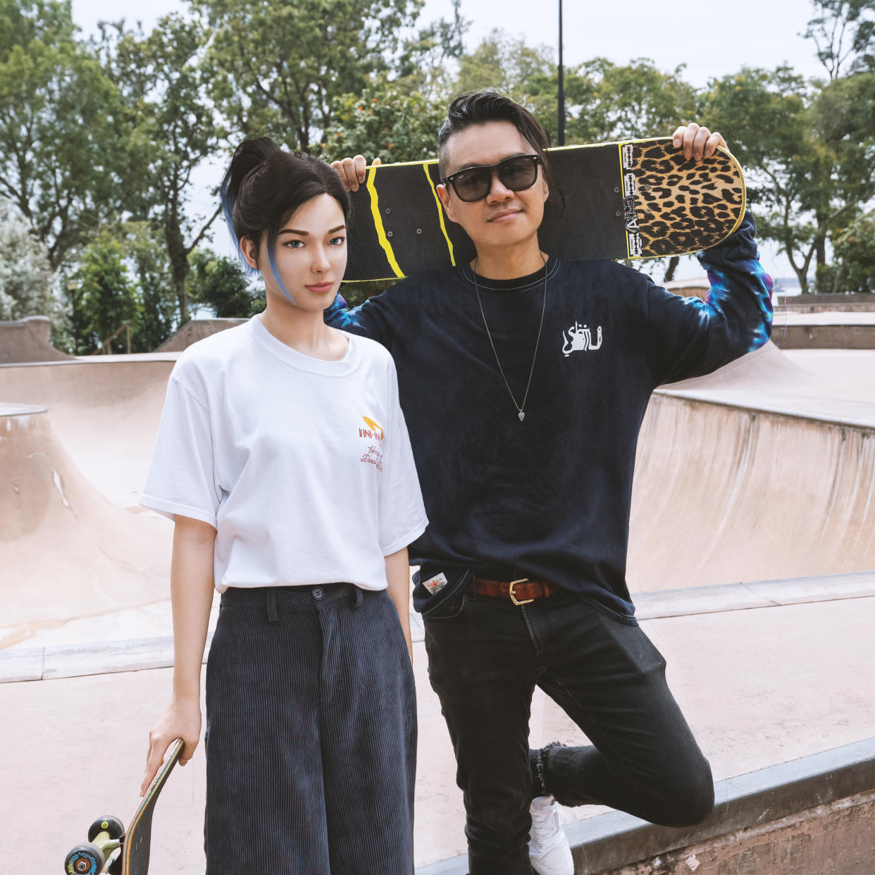 Rae and SBTG founder Mark at the skatepark. (PHOTO: SBTG)