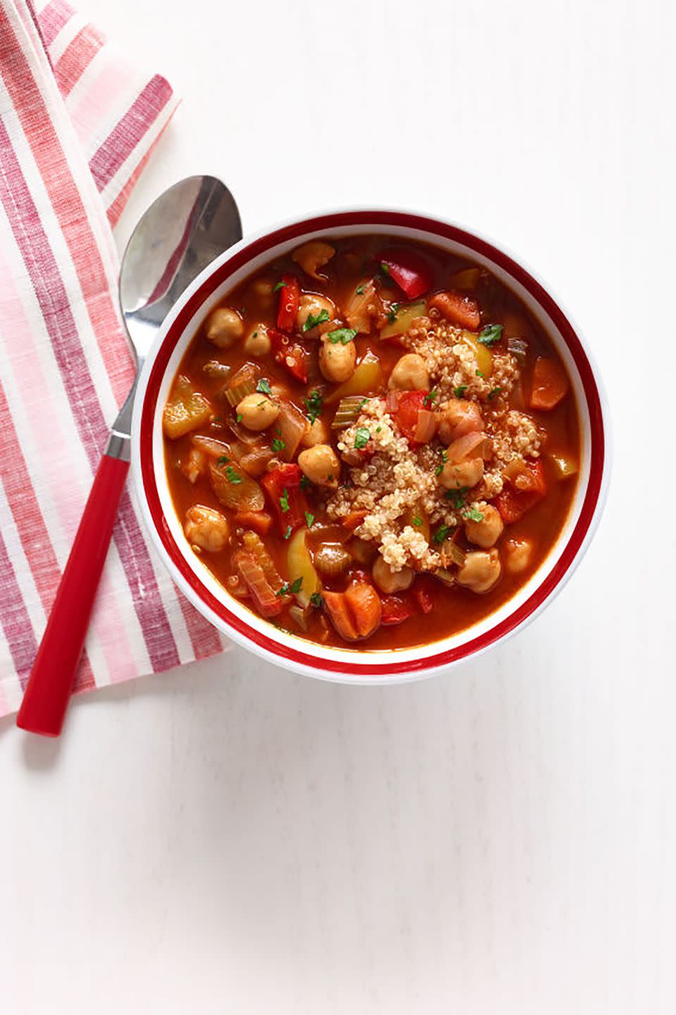 Chickpea and Red Pepper Soup with Quinoa
