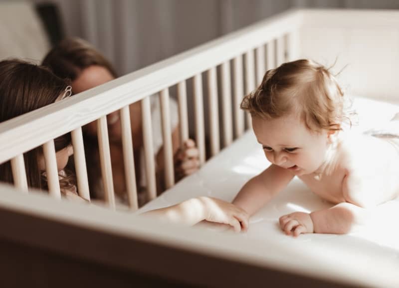 Baby in crib