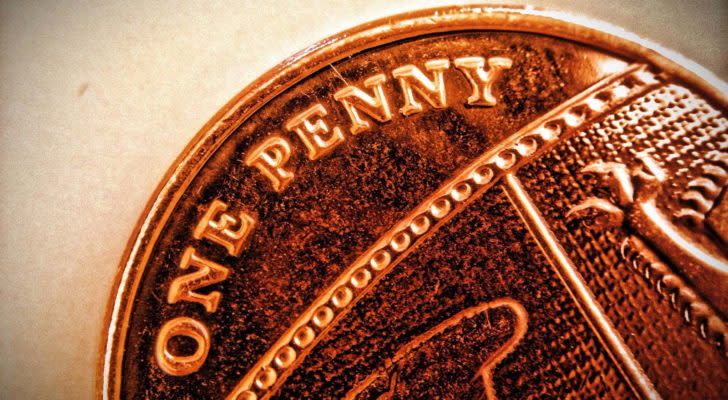 A close up photo of a penny.
