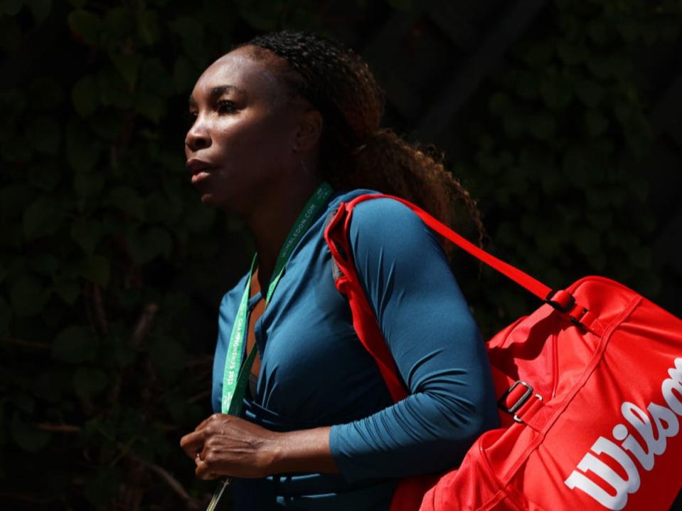 Venus Williams arrives for practice at Wimbledon (Getty)