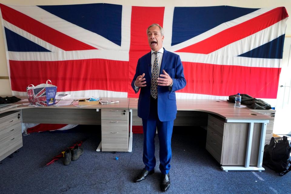 Farage has pushed his party to second in some polls (Copyright 2024 The Associated Press. All rights reserved)