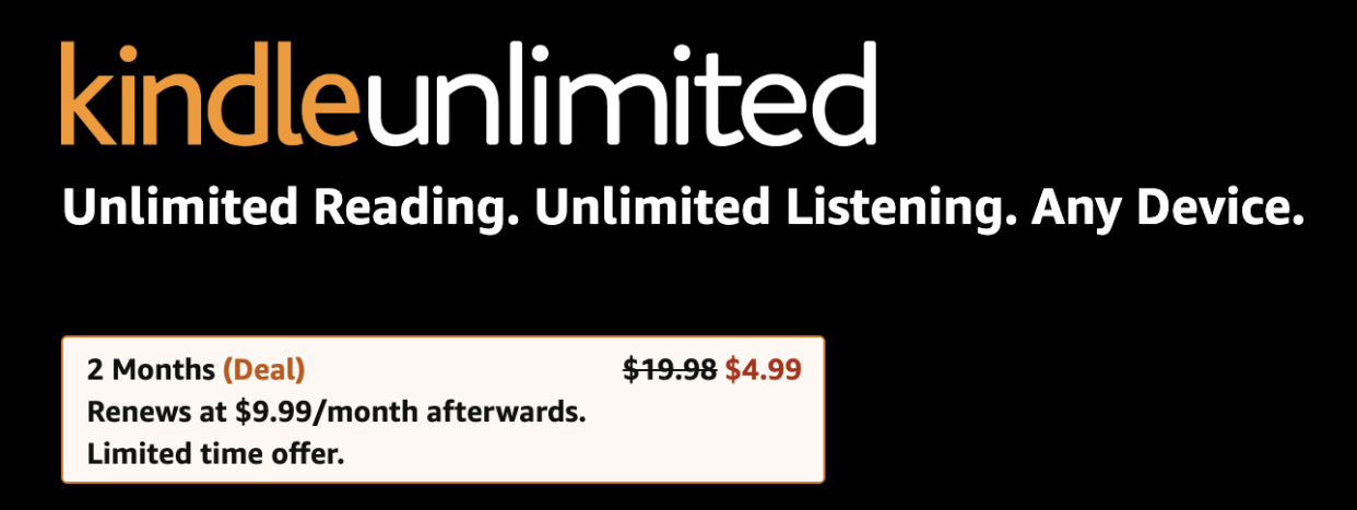 kindle unlimited deal