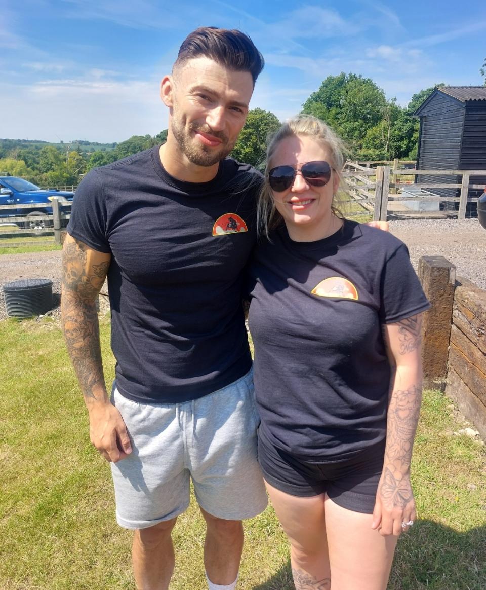 Whiddett pictured with Jake Quickenden who has visited the rage room. (Gemma Whiddett/SWNS)