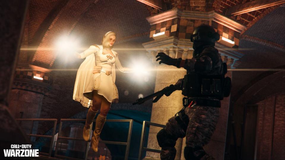 the boys character starlight levitates as she attacks a soldier in call of duty