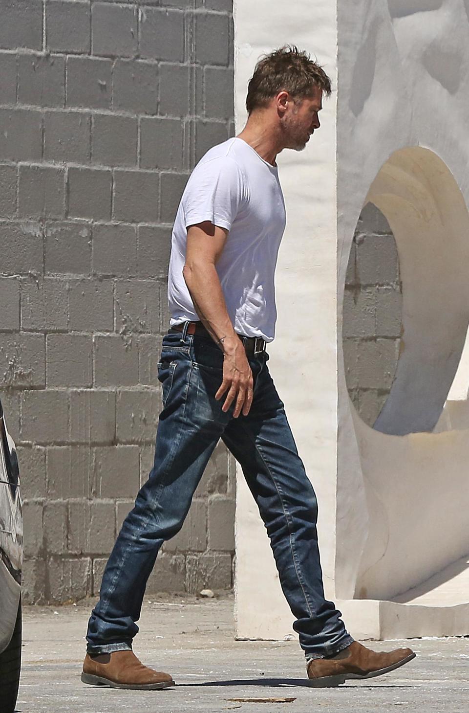 The actor appeared to be having a low-key 4th July at his LA art studio.