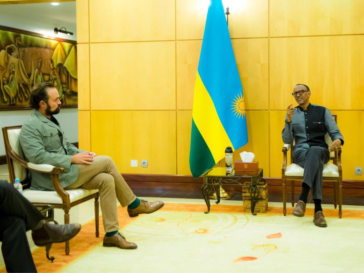 Lord Lebedev, The Independent’s major shareholder, with Rwandan president Paul Kagame (Plaisir Muzogeye)