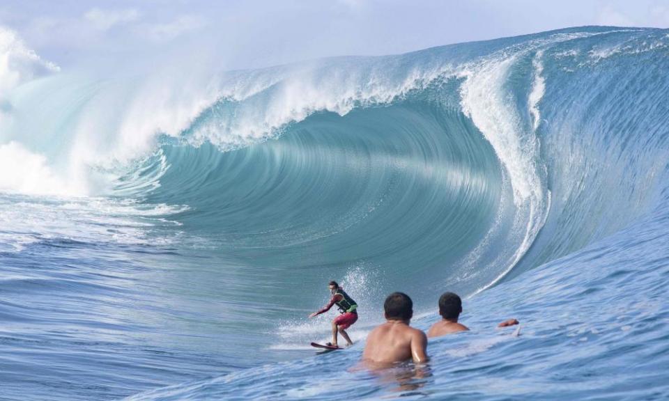 Surfer Jack Robinson at Teahupoo in Tahiti in 2019