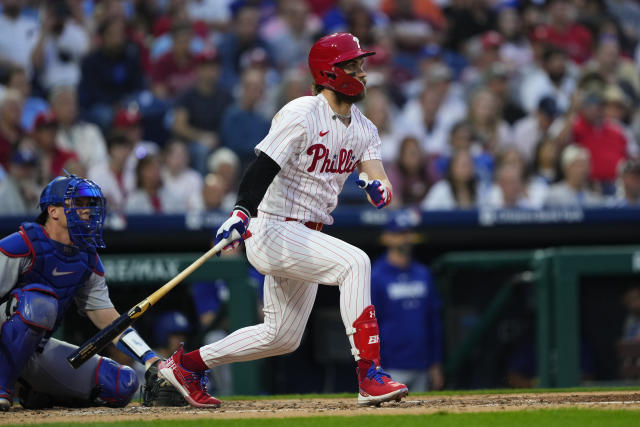 Bryce Harper BP hit collides with ball in midair