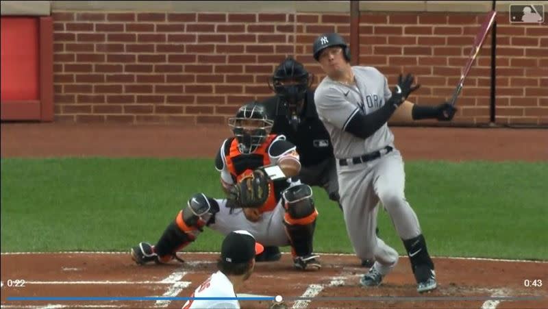 洋基一壘手沃特（Luke Voit）炸裂生涯首發滿貫砲。（圖／翻攝自MLB官網）