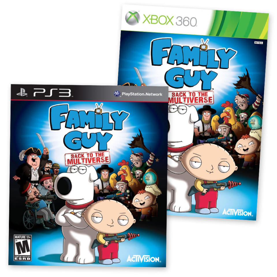 <b>GAMES<br><br>"Family Guy": Back to the Multiverse</b> for Xbox 360, PlayStation 3, and PC<br>Evil Bertram is out to destroy Quahog, and only Baby Stewie Griffin -- Bertram's half-brother -- and boozing pooch Brian can stop him. Actually, only you can stop him, playing as one of the 10 "Guy" universe characters who battle each other in this third-person shooter, but be warned: Bertram is coming at you with an army that includes Ernie the Giant Chicken, Long John Peter, and a whole slew of Bertram clones.<br><br><a href="http://www.amazon.com/Family-Guy-Back-Multiverse-Xbox-360/dp/B007Z3UUF0/ref=sr_1_1?s=videogames&ie=UTF8&qid=1354741435&sr=1-1&keywords=family+guy+back+to+the+multiverse" rel="nofollow noopener" target="_blank" data-ylk="slk:Amazon.com;elm:context_link;itc:0;sec:content-canvas" class="link ">Amazon.com</a>, $59.99