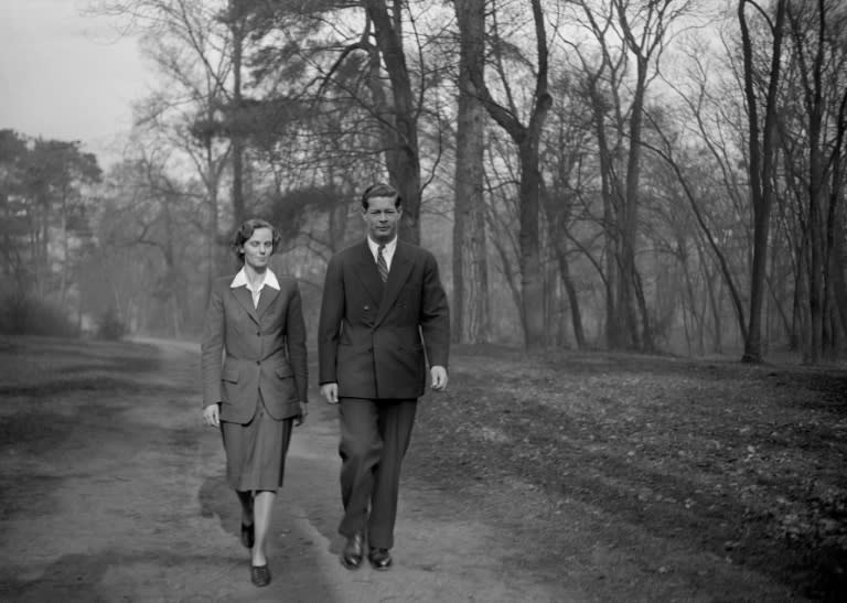 King Michael with his bride Anne of Bourbon-Parma in the Bois de Boulogne, outside Paris, in a photo dated March 1, 1948, a few months after he was forced into exile by Romania's communist government