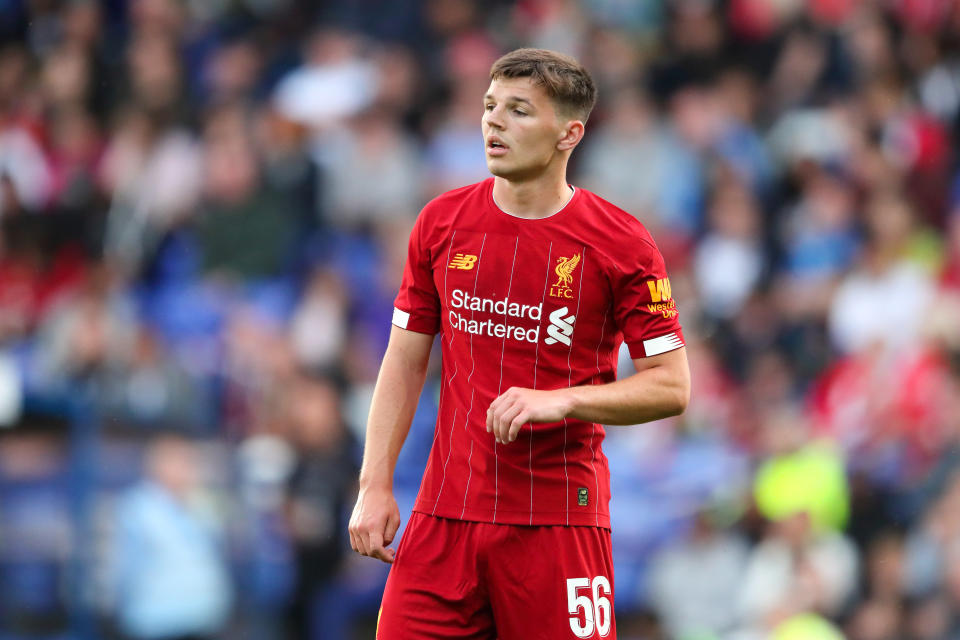 BIRKENHEAD, ENGLAND - JULY 11: Bobby Duncan of Liverpool during the Pre-Season Friendly match between Tranmere Rovers and Liverpool at Prenton Park on July 11, 2019 in Birkenhead, England. (Photo by James Williamson - AMA/Getty Images)