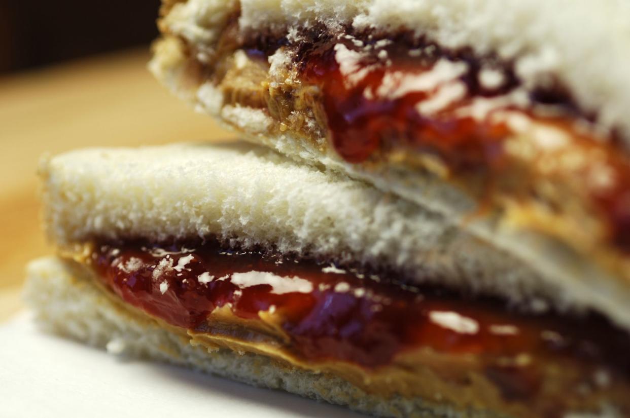 Peanut butter and jelly sandwich.