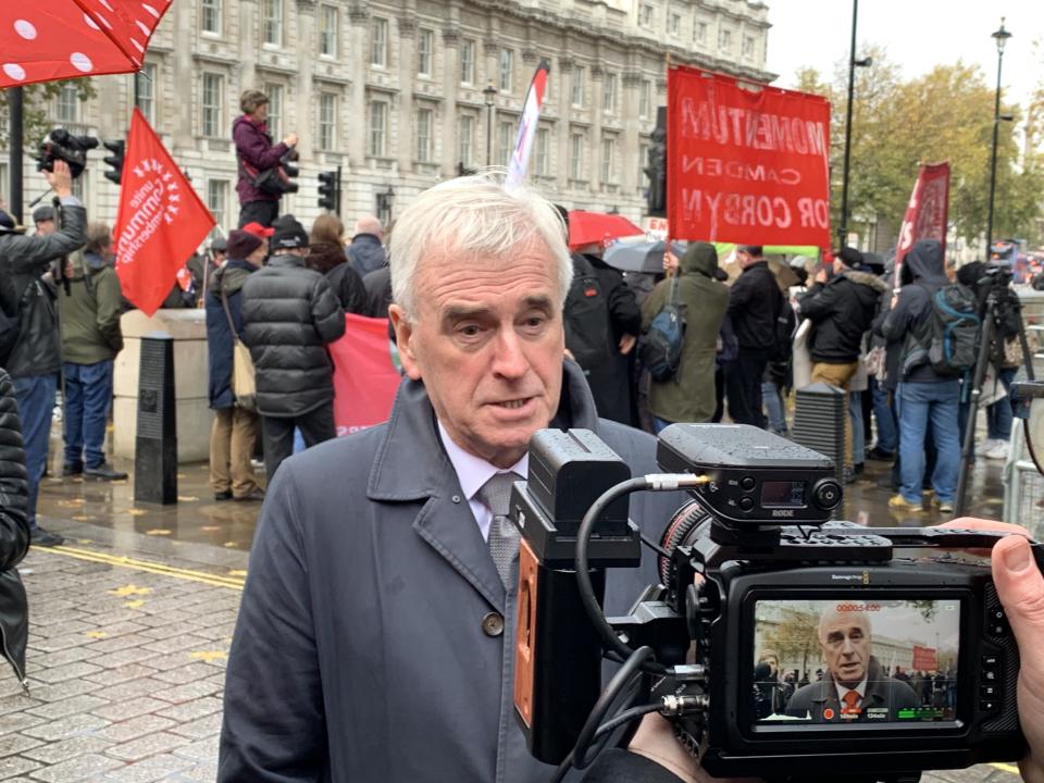 Labour shadow chancellor John McDonnell. Photo: Yahoo Finance UK / Tom Belger