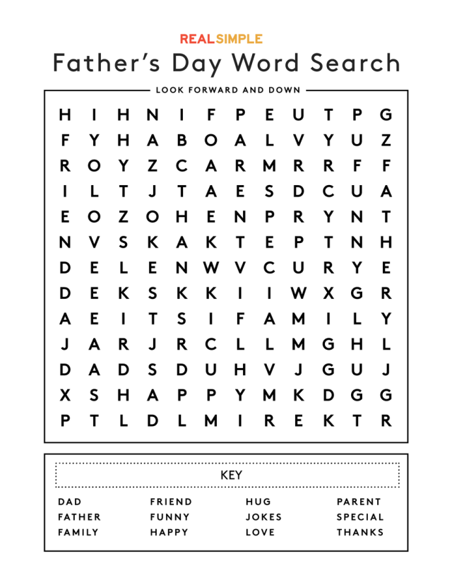 Father's Day Word Search