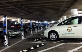 Houston's Tranquility Park Garage with GRIDbot charging stations