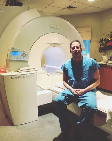 <p>Tarek El Moussa/Instagram</p> The 'Flip or Flop' star shared this photo of him in the hospital after he injured his back a second time in 2018.