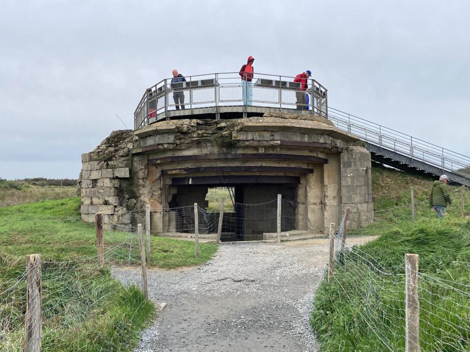 Pointe du Hoc German gun battery above Omaha Beach shows the battle scars of WWII.