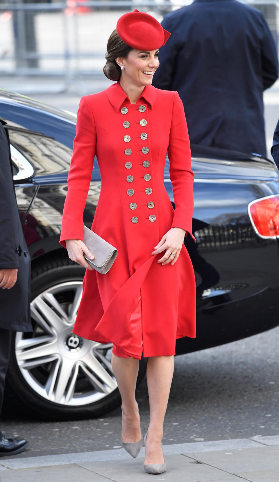 Kate arrives for the Commonwealth Service at Westminster Abbey on March 11.