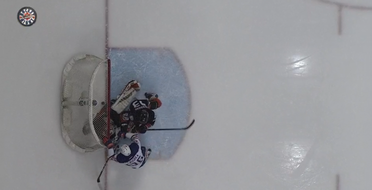 Screen shot of Drake Caggiula goal. 