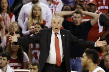 Bo Ryan reacts to a call during Wisconsin's win over Kentucky on Saturday. (AP)