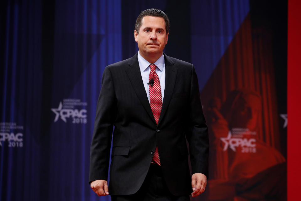 <p>House Intelligence Committee Chairman Devin Nunes (R-CA) arrives to speak at the Conservative Political Action Conference (CPAC) at National Harbor, Md., Feb. 23, 2018. (Photo: Joshua Roberts/Reuters) </p>