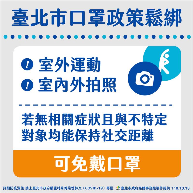台北市長柯文哲今日宣布口罩鬆綁政策（圖／北市府提供）