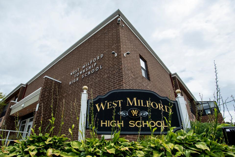 The exterior of West Milford High School is shown on Wednesday August 17, 2022.