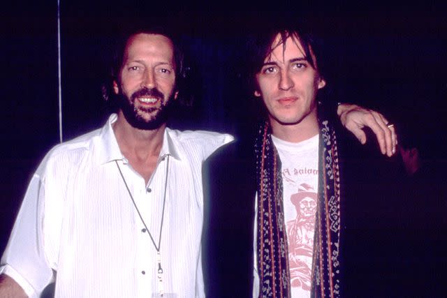 <p>Paul Natkin/WireImage</p> Eric Clapton and Izzy Stradlin