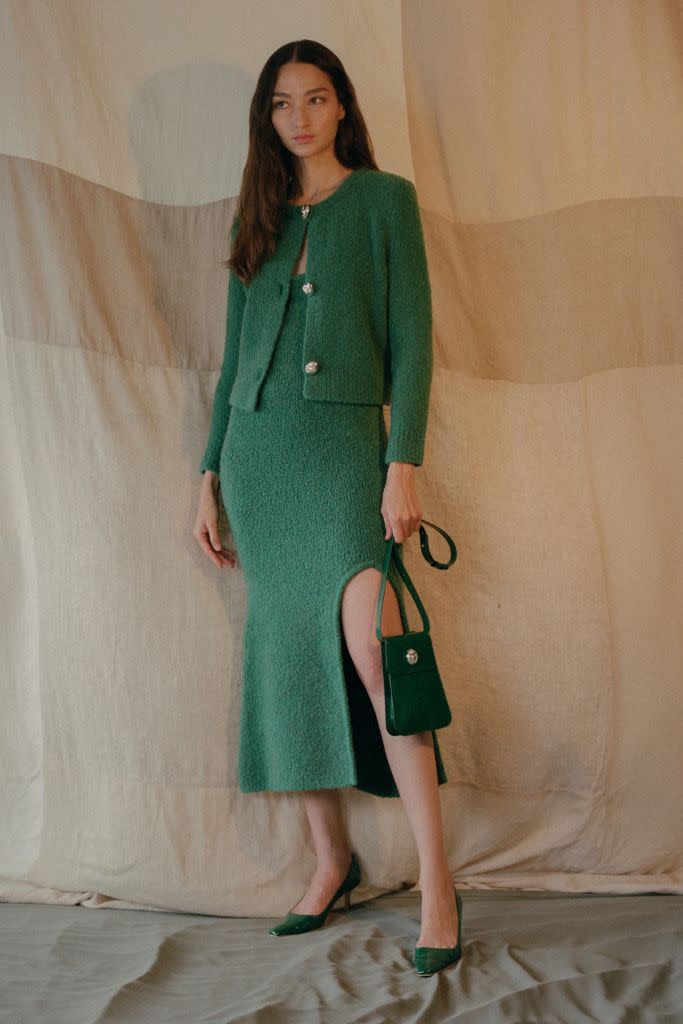 Green knit separates at Alejandra Alonso-Rojas. - Credit: Courtesy of Alejandra Alonso-Rojas