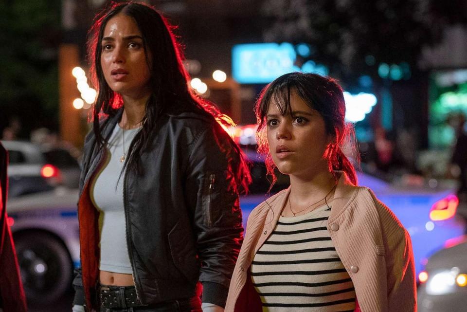 Melissa Barrera (left) and Jenna Ortega (right) exited the film last year (Paramount Pictures)