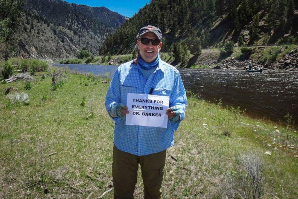 Josh shared a thank you message to his doctor during a 2018 fishing trip. / Credit: MSKCC.org