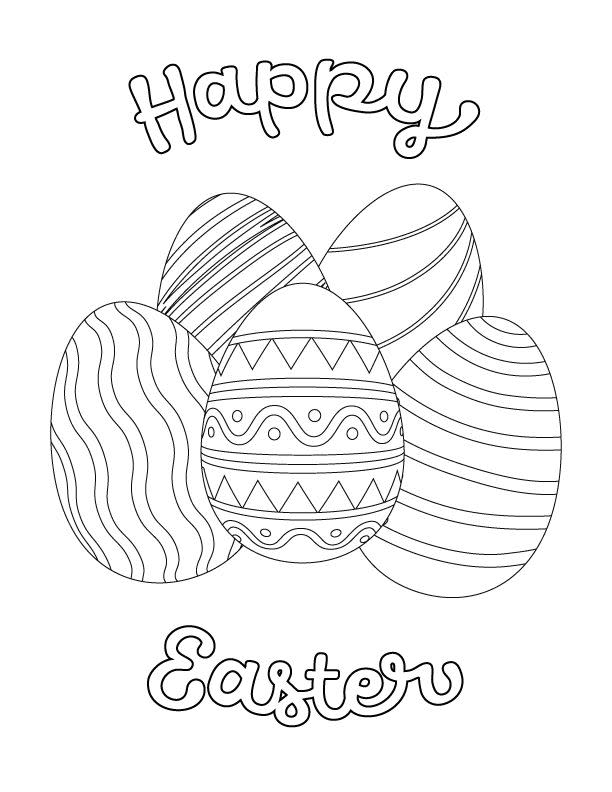 Happy Easter Coloring Page