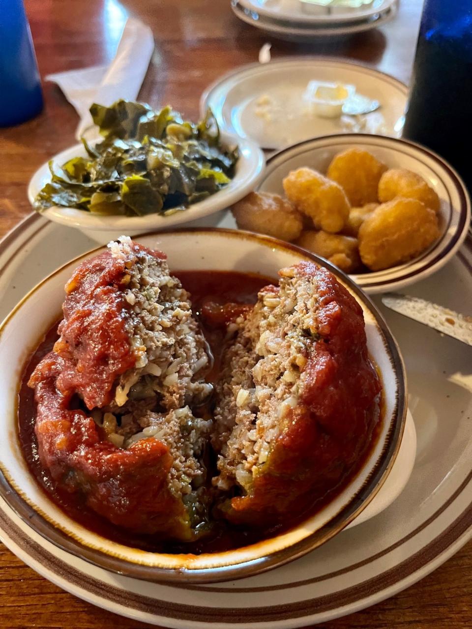 The Monday specials at Farmers Market Restaurant include a stuffed bell pepper made with Ms. Libby's famous recipe.