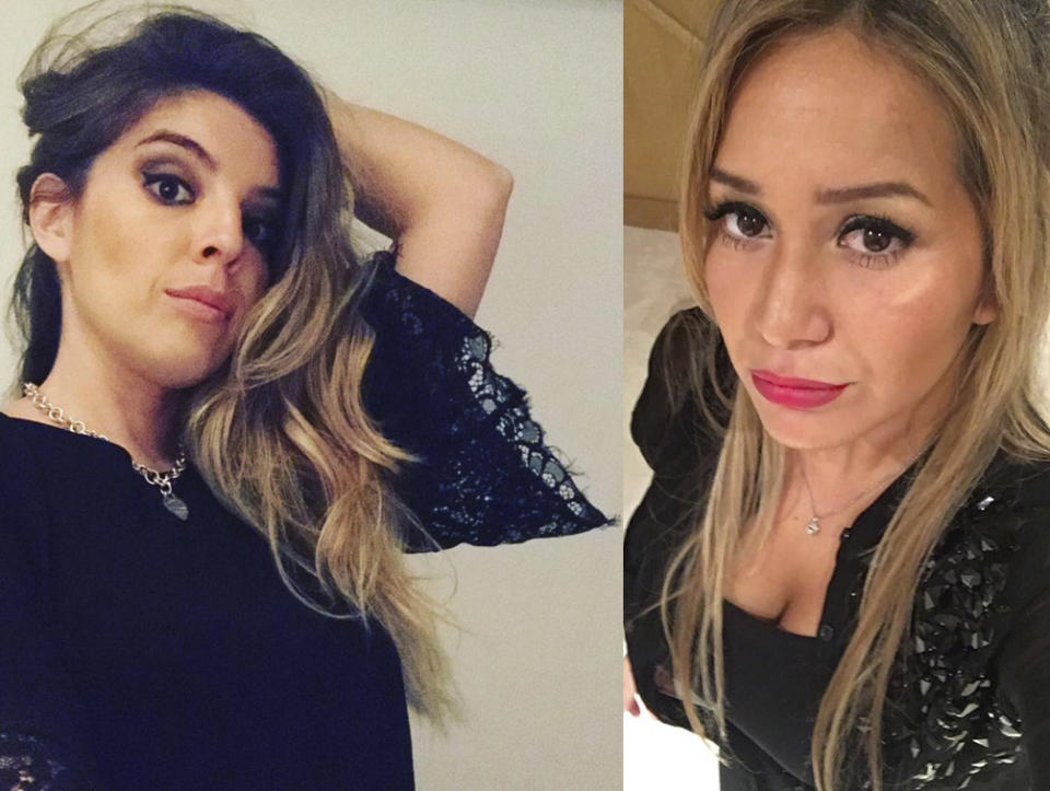 Dalma, filosa con Karina. – Fotos: Instagram/dalmaradona / Instagramkariprinceoficial