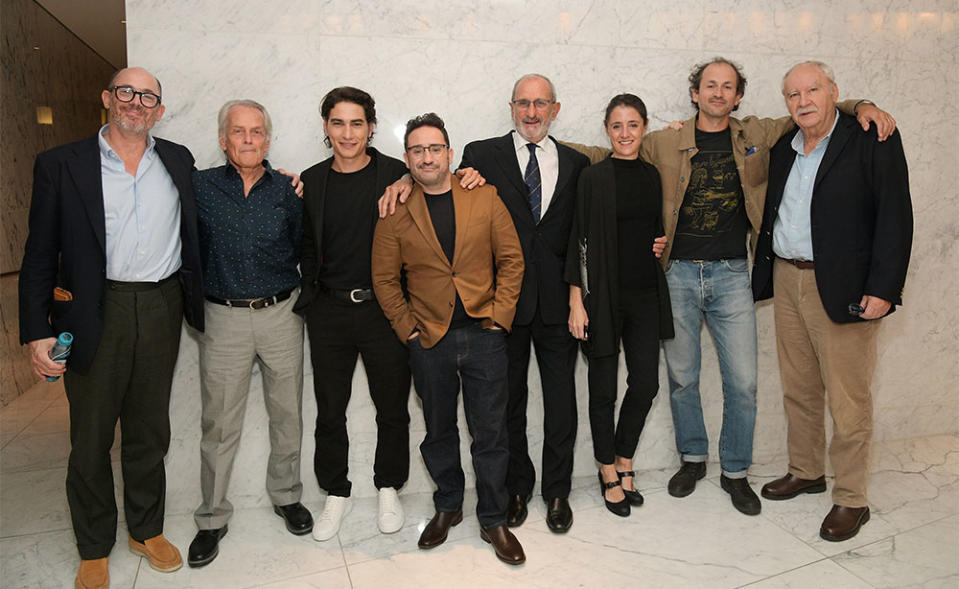 Edward Berger, Eduardo Strauch, Enzo Vogrincic, J. A. Bayona, Gustavo Zerbino, Belen Atienza, Pedro Luque, and Pablo Vierci attend Netflix's Society Of The Snow LA Tastemaker Event at CAA on October 27, 2023 in Los Angeles, California.