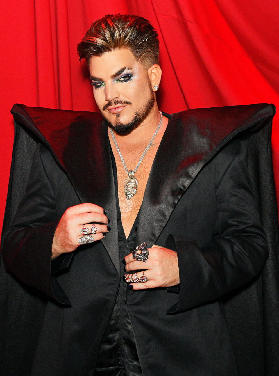 Adam Lambert at the Harris Reed September 2022 Show during London Fashion Week in London, England. (David M. Benett / Dave Benett/Getty Images for Har)