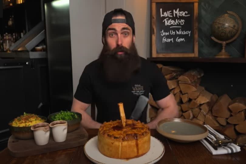 The YouTube star Beard Meats Food took on the Salford pie challenge