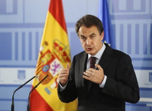 Spanish Prime Minister Jose Luis Rodriguez Zapatero, plunging in popularity as he fights an economic crisis, pictured here in January 2011, announced Saturday he will not seek a third term in 2012 elections