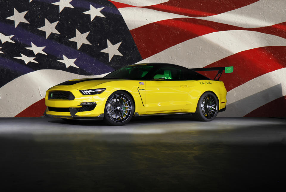 Ford Motor Company has created the most track-ready and road-legal Ford Mustang to benefit Experimental Aircraft Associationâ€™s youth education programs, including the Young Eagles. The aviation-inspired Ford â€œOle Yellerâ€ Mustang will be donated and sold via auction at the Gathering of Eagles charity event â€“ the ninth straight year Ford has donated a car â€“ on July 28 at EAA AirVenture Oshkosh 2016, the Worldâ€™s Greatest Aviation Celebration.